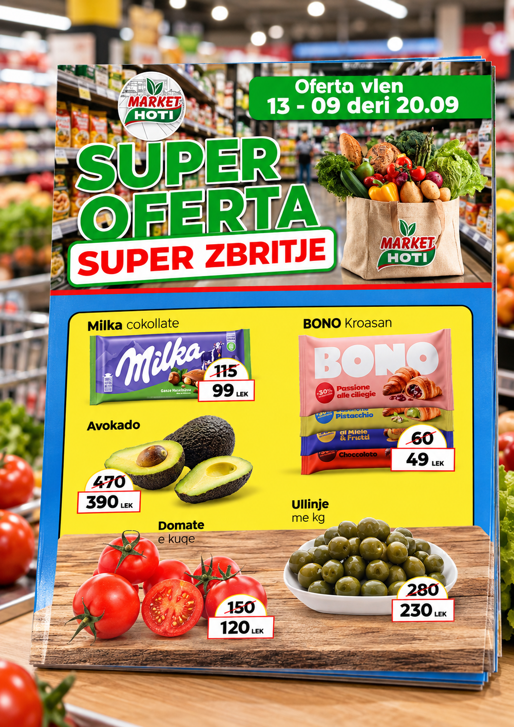 Kopertina e fletëpalosjes demonstrim të Market Hoti